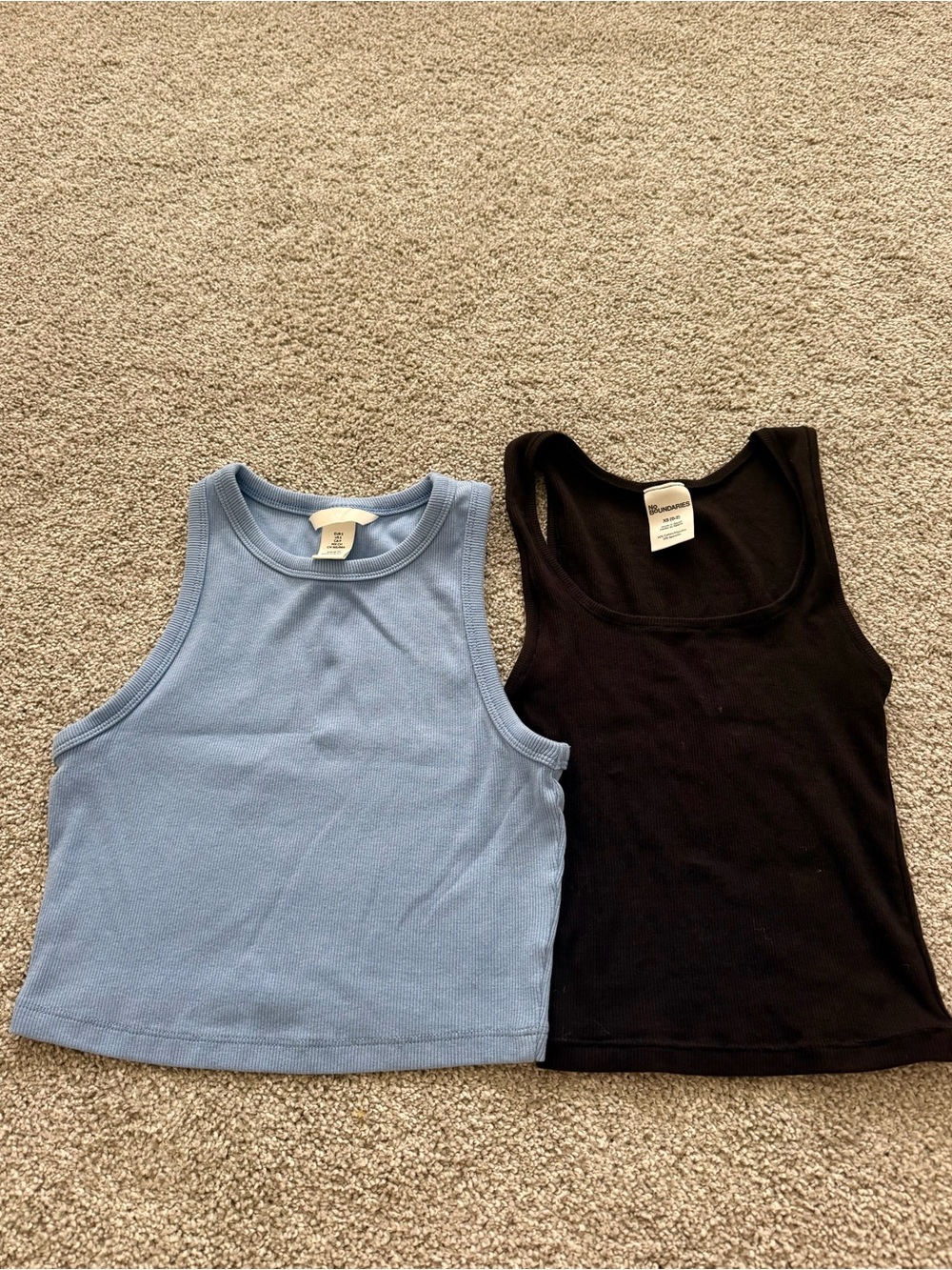 H&M Light Blue Ribbed Crop Tank Top